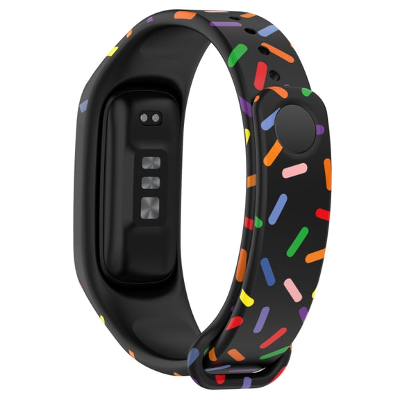 For OPPO Band Sports Rainbow Dots Silicone Watch Band(Black)