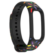 For OPPO Band Sports Rainbow Dots Silicone Watch Band(Black)
