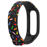 For OPPO Band Sports Rainbow Dots Silicone Watch Band(Black)