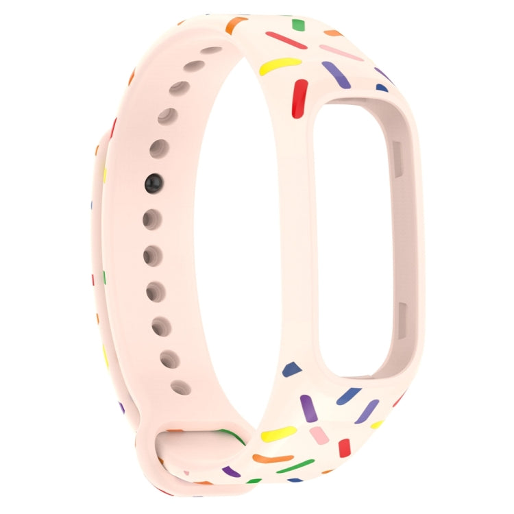For OPPO Band Sports Rainbow Dots Silicone Watch Band(Light Pink)