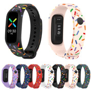 For OPPO Band Sports Rainbow Dots Silicone Watch Band(White)