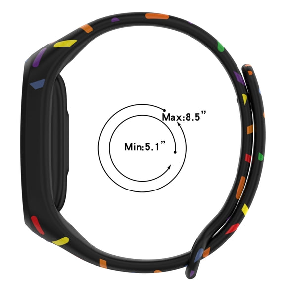 For OPPO Band Sports Rainbow Dots Silicone Watch Band(White)
