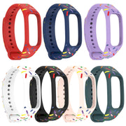 For OPPO Band Sports Rainbow Dots Silicone Watch Band(White)