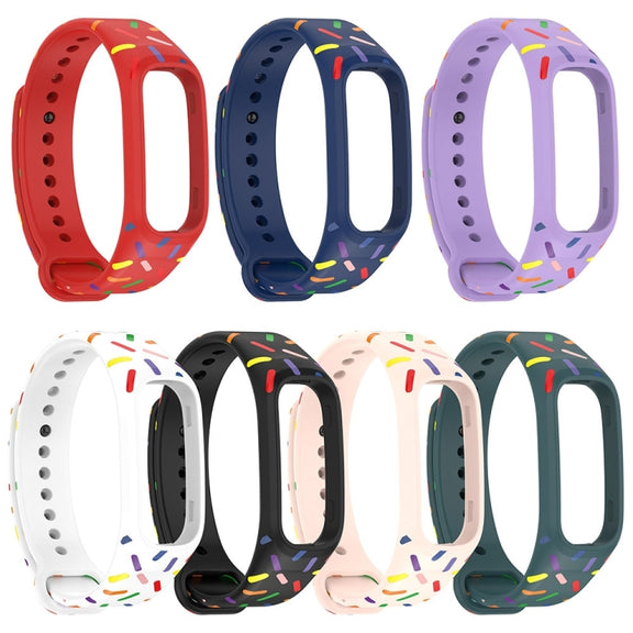 For OPPO Band Sports Rainbow Dots Silicone Watch Band(White)