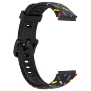 For Huawei Band 7 Sports Rainbow Dots Silicone Watch Band(Black)