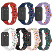 For Huawei Band 7 Sports Rainbow Dots Silicone Watch Band(White)