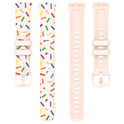 For Huawei Band 10 / 9 / 8 Sports Rainbow Dots Silicone Watch Band(Light Pink)