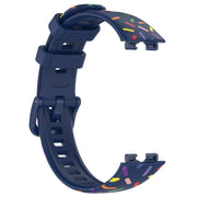 For Huawei Band 10 / 9 / 8 Sports Rainbow Dots Silicone Watch Band(Midnight Blue)