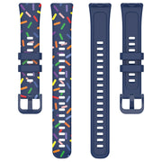 For Huawei Band 10 / 9 / 8 Sports Rainbow Dots Silicone Watch Band(Midnight Blue)
