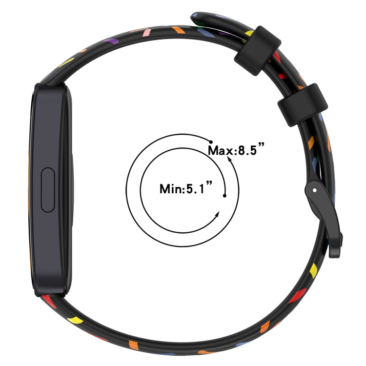 For Huawei Band 10 / 9 / 8 Sports Rainbow Dots Silicone Watch Band(Midnight Blue)