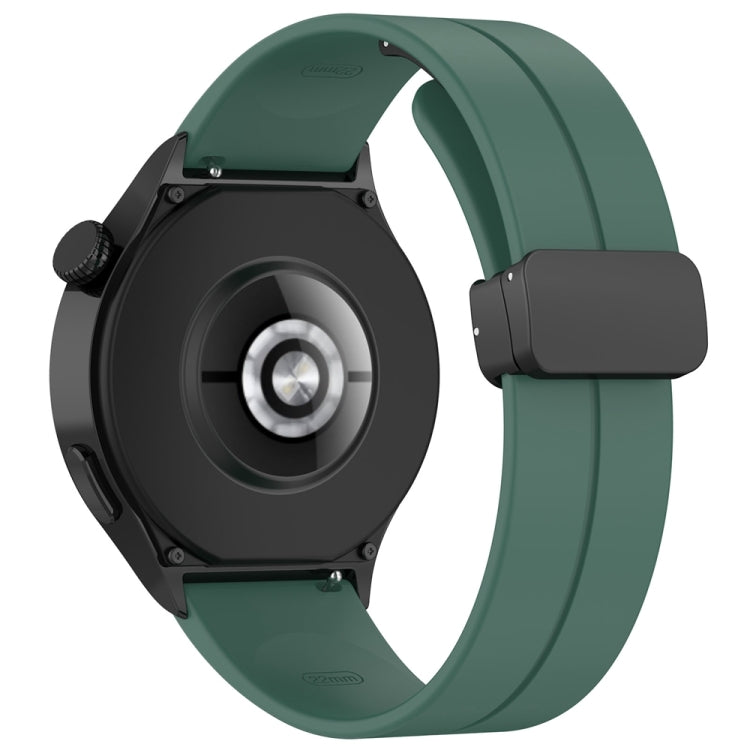 For Huawei Watch 4 / Watch 4 Pro Folding Buckle Silicone Watch Band(Dark Green)
