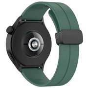 For Huawei Watch 4 / Watch 4 Pro Folding Buckle Silicone Watch Band(Dark Green)