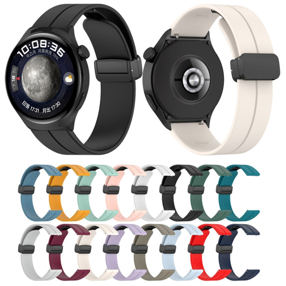 For Huawei Watch 4 / Watch 4 Pro Folding Buckle Silicone Watch Band(Starlight Color)