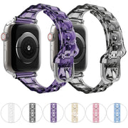 For Apple Watch SE 2022 44mm Cube Airbag Clear TPU Watch Band(Pink)