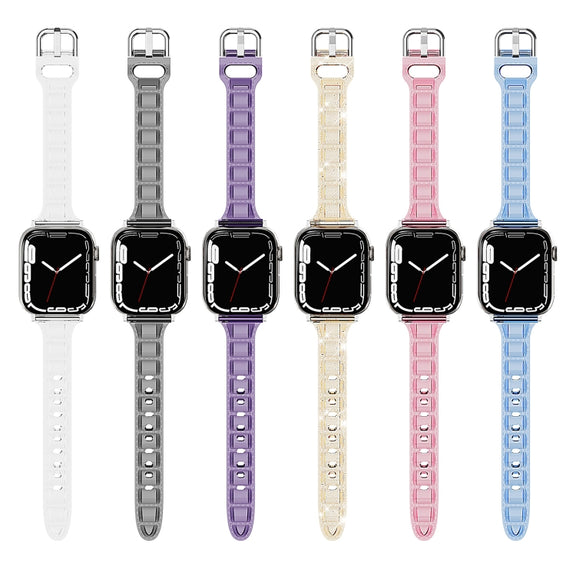 For Apple Watch SE 2022 40mm Cube Airbag Clear TPU Watch Band(Gold)