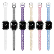 For Apple Watch SE 2022 40mm Cube Airbag Clear TPU Watch Band(Pink)