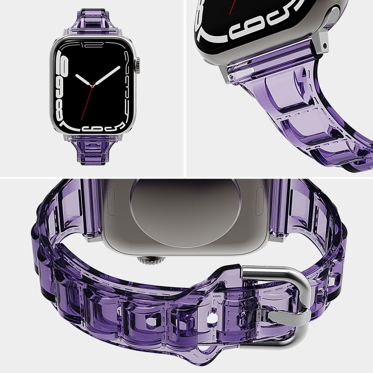 For Apple Watch SE 2022 44mm Cube Airbag Clear TPU Watch Band(Pink)