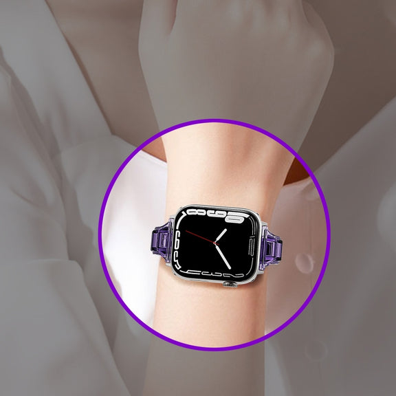 For Apple Watch SE 2022 40mm Cube Airbag Clear TPU Watch Band(Gold)
