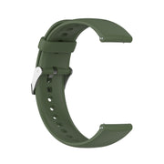 For Huawei Watch 4 / Watch 4 Pro Solid Color Silicone Stainless Steel Silver Buckle Watch Band(Dark Green)