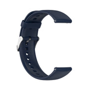 For Huawei Watch 4 / Watch 4 Pro Solid Color Silicone Stainless Steel Silver Buckle Watch Band(Navy Blue)