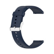For Huawei Watch 4 / Watch 4 Pro Solid Color Silicone Stainless Steel Silver Buckle Watch Band(Navy Blue)