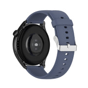 For Huawei Watch 4 / Watch 4 Pro Solid Color Silicone Stainless Steel Silver Buckle Watch Band(Blue Grey)