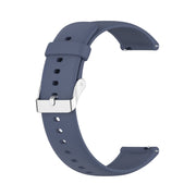 For Huawei Watch 4 / Watch 4 Pro Solid Color Silicone Stainless Steel Silver Buckle Watch Band(Blue Grey)