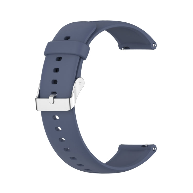 For Huawei Watch 4 / Watch 4 Pro Solid Color Silicone Stainless Steel Silver Buckle Watch Band(Blue Grey)