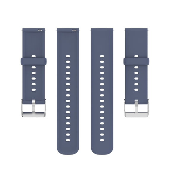 For Huawei Watch 4 / Watch 4 Pro Solid Color Silicone Stainless Steel Silver Buckle Watch Band(Blue Grey)