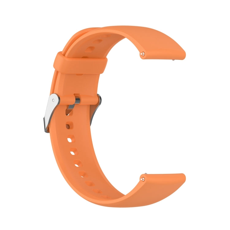 For Huawei Watch 4 / Watch 4 Pro Solid Color Silicone Stainless Steel Silver Buckle Watch Band(Orange)