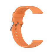 For Huawei Watch 4 / Watch 4 Pro Solid Color Silicone Stainless Steel Silver Buckle Watch Band(Orange)