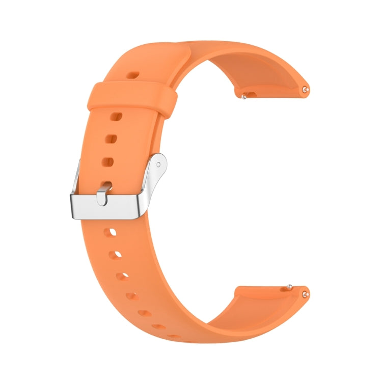 For Huawei Watch 4 / Watch 4 Pro Solid Color Silicone Stainless Steel Silver Buckle Watch Band(Orange)
