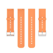 For Huawei Watch 4 / Watch 4 Pro Solid Color Silicone Stainless Steel Silver Buckle Watch Band(Orange)