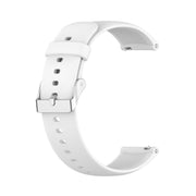 For Huawei Watch 4 / Watch 4 Pro Solid Color Silicone Stainless Steel Silver Buckle Watch Band(White)