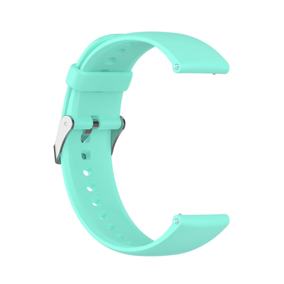 For Huawei Watch 4 / Watch 4 Pro Solid Color Silicone Stainless Steel Silver Buckle Watch Band(Teal)