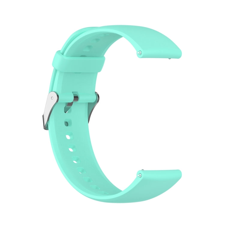 For Huawei Watch 4 / Watch 4 Pro Solid Color Silicone Stainless Steel Silver Buckle Watch Band(Teal)