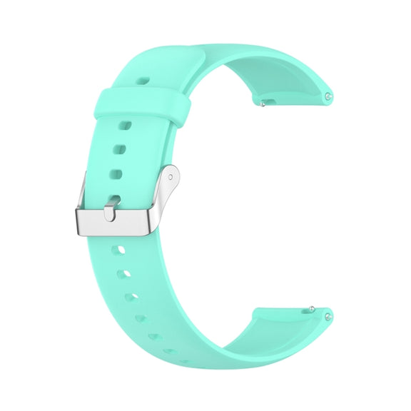 For Huawei Watch 4 / Watch 4 Pro Solid Color Silicone Stainless Steel Silver Buckle Watch Band(Teal)