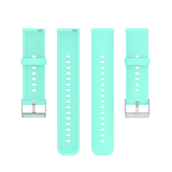 For Huawei Watch 4 / Watch 4 Pro Solid Color Silicone Stainless Steel Silver Buckle Watch Band(Teal)