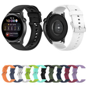 For Huawei Watch 4 / Watch 4 Pro Solid Color Silicone Stainless Steel Silver Buckle Watch Band(Navy Blue)