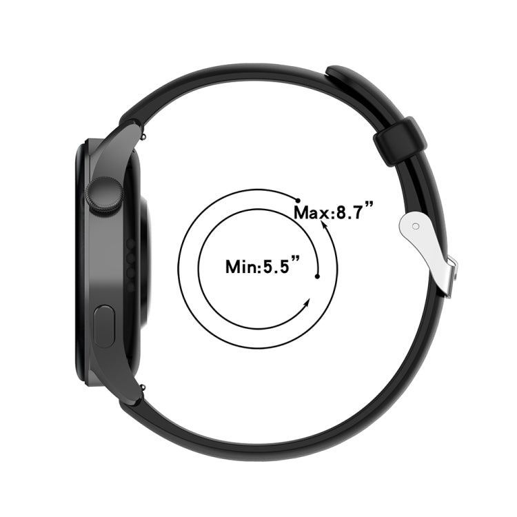 For Huawei Watch 4 / Watch 4 Pro Solid Color Silicone Stainless Steel Silver Buckle Watch Band(White)