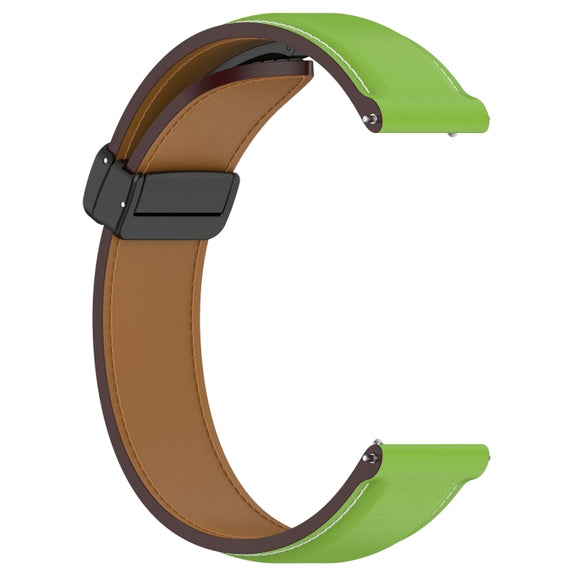 For Huawei Watch 4 / Watch 4 Pro Folding Buckle Genuine Leather Watch Band(Green)