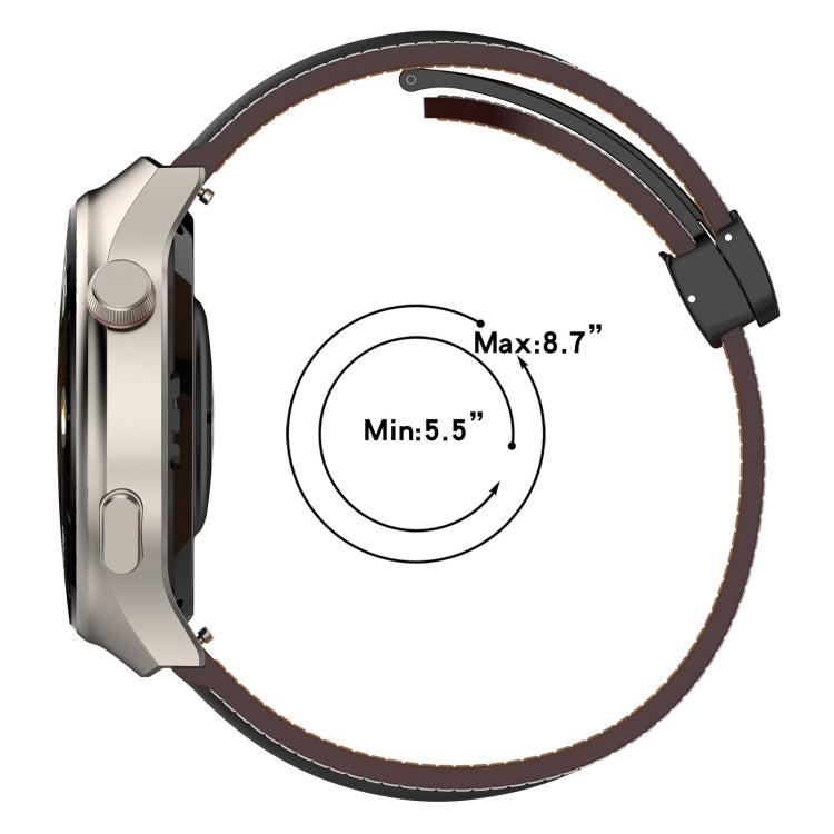 For Huawei Watch 4 / Watch 4 Pro Folding Buckle Genuine Leather Watch Band(Grey)
