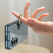 For Samsung Galaxy Z Fold5 GKK Electroplating Phone Case with Ring(Transparent)