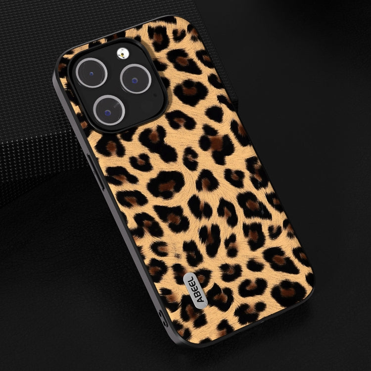 For iPhone 15 Pro ABEEL Black Edge Leopard Phone Case(Leopard Print)