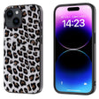For iPhone 14 Plus ABEEL Black Edge Leopard Phone Case(Silver Leopard) - free shipping - PMC TechLife - Order now!