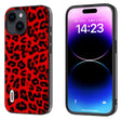 For iPhone 14 ABEEL Black Edge Leopard Phone Case(Red Leopard) - free shipping - PMC TechLife - Order now!