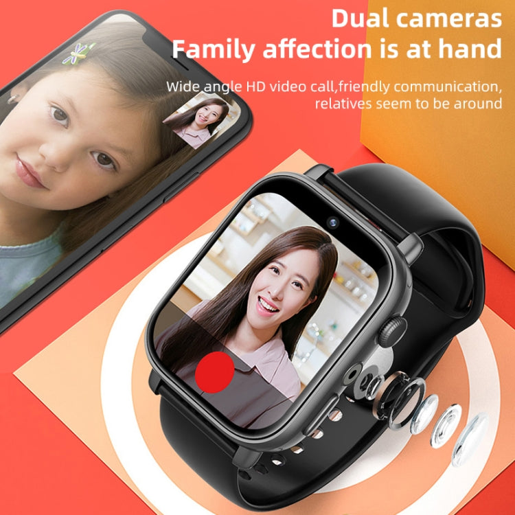 UNIWA X1S 1.9 inch IP67 Water-resistant 4G Android 8.1 Dual Cameras Smart Watch Support Temperature Measurement, Specification:1G+8G(White)