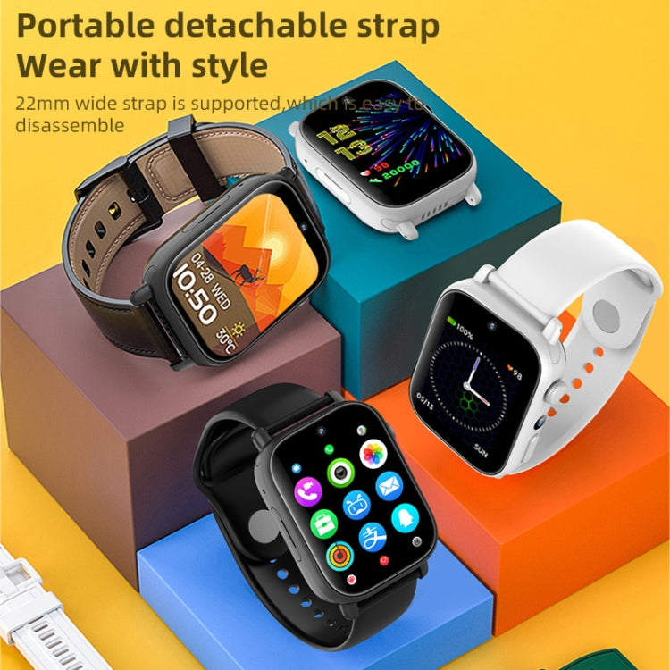 UNIWA X1S 1.9 inch IP67 Water-resistant 4G Android 8.1 Dual Cameras Smart Watch Support Temperature Measurement, Specification:1G+8G(White)
