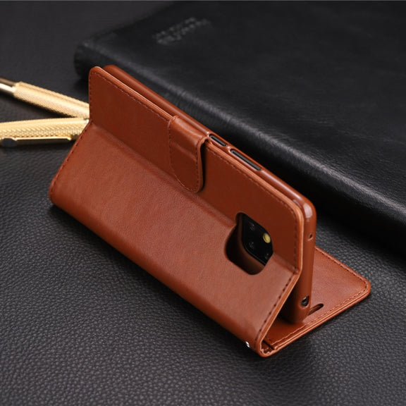 For Huawei Mate 20 Pro AZNS Sheepskin Texture Horizontal Flip Leather Case with Holder & Card Slots & Wallet(Black)