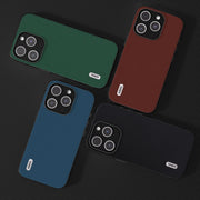 For iPhone 15 Pro Max ABEEL Genuine Leather Silky Soft Black Edge Phone Case(Black)